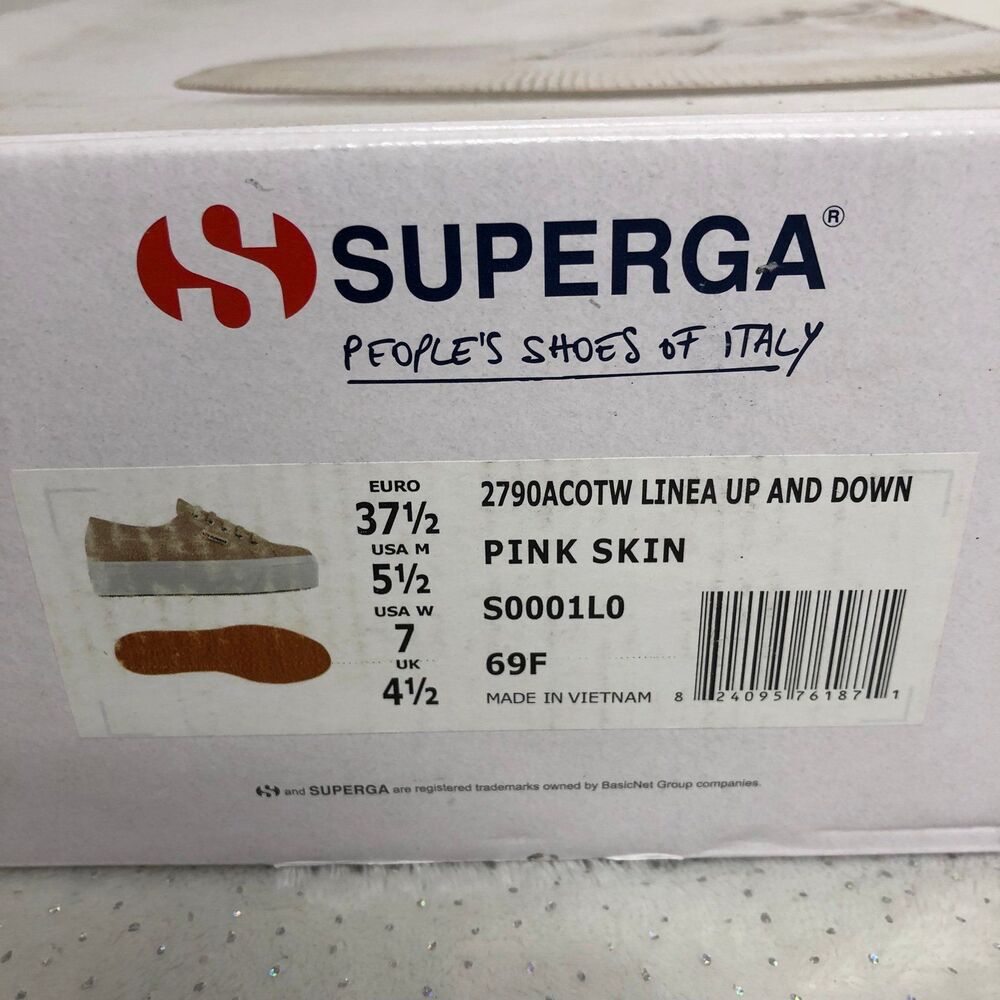 Superga Platform Linea Fashion Sneakers Light Pink Canvas Lowtops Size 7